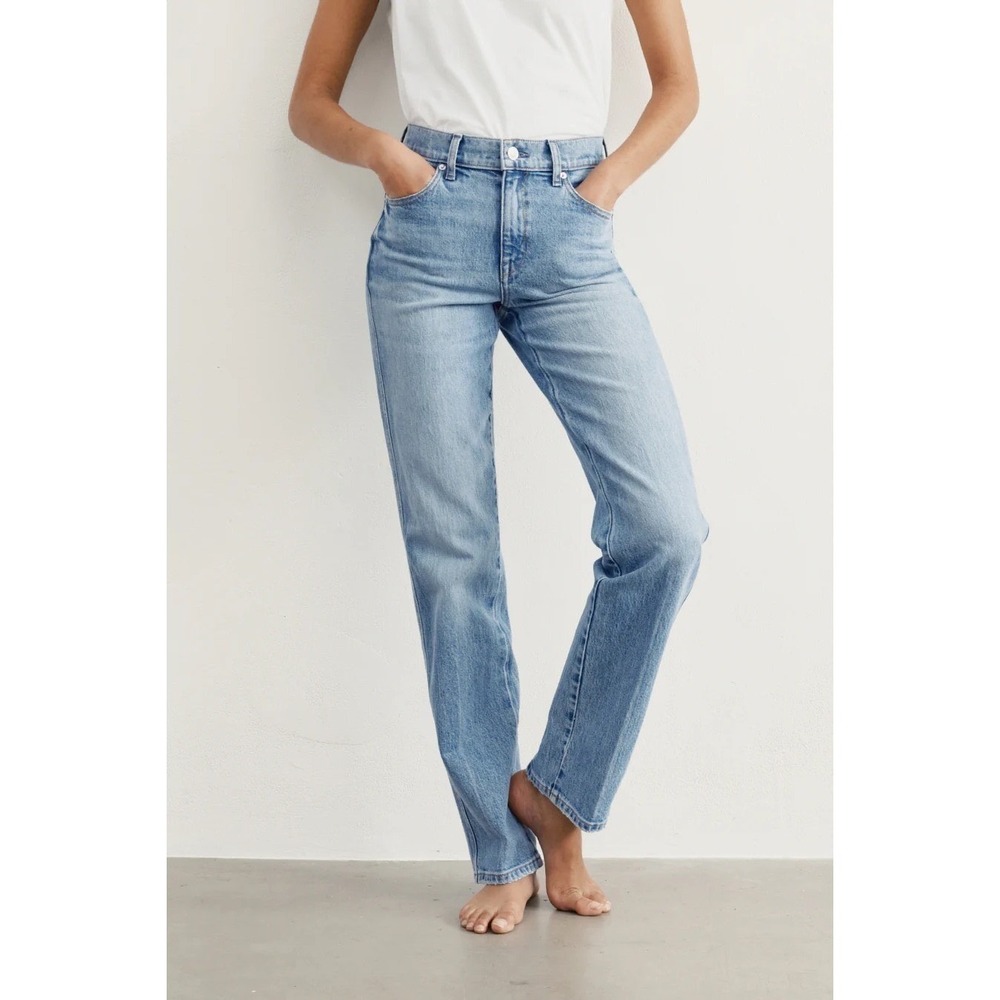 AYR The Legend Size 32 Wildflowers Light Wash Straight Leg High Rise Jeans